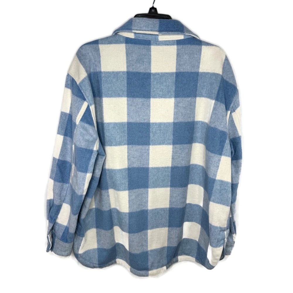 Members Mark Blue and White Plaid Women's Shacket Button Up New Condition - Picture 2 of 6